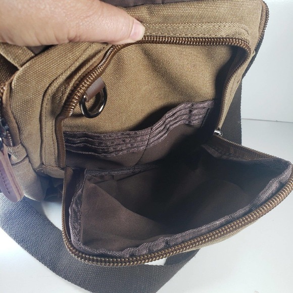 Verlenpaple Unisex Canvas Shoulder/Crossbody Bag Travel Sight See Multi-Pockets - Picture 13 of 14